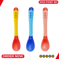 Baby Silicone Spoon BPA Free Non-toxic Newborn Training Long Handle Baby Spoon Soft Head Eating Spoon.