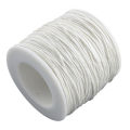 1 mm Waxed Cotton Thread Cords, Round Environmental Protection Wax Cord for Leather Sewing Hand‑Knitting Necklace (White). 