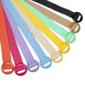 Beltox Women Straw Woven Elastic Wide Belt Solid Color with Matching Plastic Buckle.