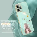 Jizetin (Free Lanyard) for iPhone 6 Plus / 6S Plus Back Cover Butterfly Girl Luxury 6D Plating Case Side Pattern Soft Silicone Square Phone Cases. 