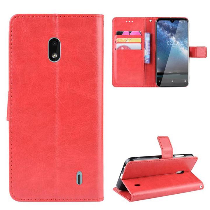 Holster Flip Stand Wallet Crazy Horse PU Leather Case For Nokia
