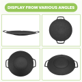 35cm Thick Cast Iron Frying Pan Flat Pancake Griddle Non-Stick Bbq Grill Induction Cooker Open Flame Cooking Pot.