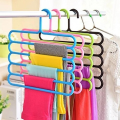 Plastic 5 Layers Trouser Hanger, Hijab Hanger For Cloth Hanging 6Pcs = Multicolor - Hanger.
