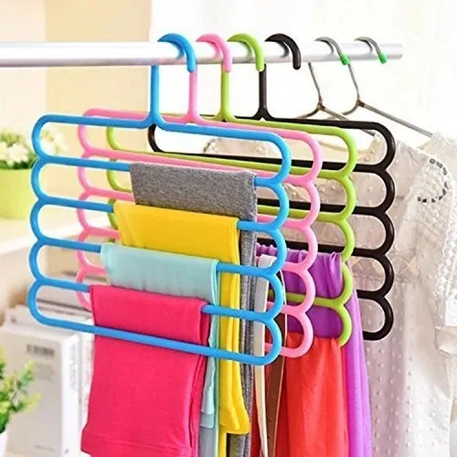 Plastic%205%20Layers%20Trouser%20Hanger,%20Hijab%20Hanger%20For%20Cloth%20Hanging%206Pcs%20=%20Multicolor%20-%20Hanger%20-%20Image%205