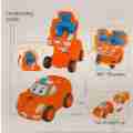 Catron Cartoon Transformation Mini Racing Friction Toy Racing Transforming Car to Robot multicolor. 