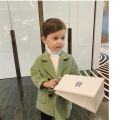 Spring Boys Jackets Child Girl Woolen Double-breasted Baby Trench Coat Lapel Autumn Kids Outerwear Winter Wool Overcoat.