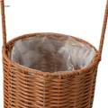 Wicker Rattan Flower Basket, Handwoven Basket with Handle and Insert, Wedding Flower Round. 