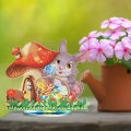 GC Handmade 5d Diamond  Painting High-definition Printing Desktop Ornament Easter Bunny Egg Holiday Decorations specification:BJP301. 