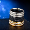 Titanium Steel Diamond Ring Wholesale Korean Double Row Diamond Jewelry for Women Hot Selling Stainless Steel Ring.
