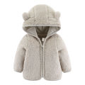DSstyles Children Hooded Plush Jacket Long Sleeves Solid Color Zipper Coat. 