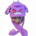 Pokemon Pikachu Gengar Eevee Beanie Hat Can Moving Bunny Ears Hat With Shine Earflap Movable Ears Casual Animal Cap Beanies Gift. 