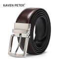 Men's Leather Belt Reversible Buckle Luxury Brand Male Waist Cowskin Belts For Jeans Rotated Designer Accessories High Quality.