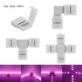 4-Pin RGB SMD5050 SMD2835 Strip Light Connector 10mm 8mm unwired Gapless Solderless Adapter Terminal Extension.
