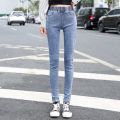 Fashion Elastic Waist Skinny Jeans Women Blue High Waist Stretch Pencil Denim Pants Plus Size Spring Jeans Pantalones Mujer. 