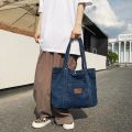 Retro Denim Tote Bag for Women Denim Shoulder Bag Large Capacity Shopping Bag Vintage Denim Handbags Travel Work School Book Bag. 