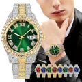 High quality luxury fashion high-end Mantianxing diamond steel belt Men's quartz watch Boy business sports clock retro. 