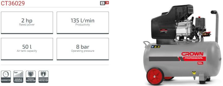 CROWN%20Air%20Compressor%2050L%202HP/1.5kW%20%20135L/min%20CT36029%20-%20Image%202