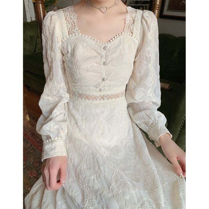 2023Spring-Summer%20NewinsSuper%20Fairy%20Slimming%20Embroidered%20Lace%20High-End%20Dress%20Women's%20French%20First%20Love%20Platycodon%20Grandiflorum%20Skirt%20-%20Image%205