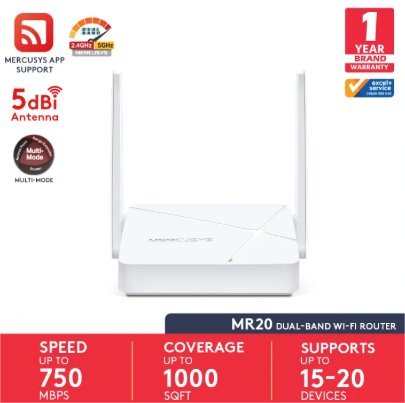 MERCUSYS MR20 AC750 Dual-Band Wi-Fi 5 Router