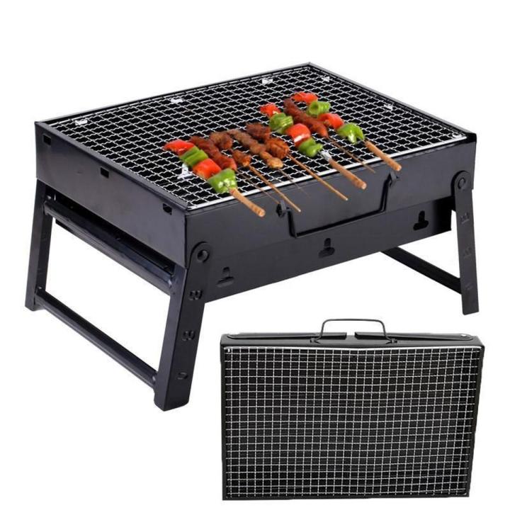 Barbecue Grill Rack With Handles BBQ BARBECUE MEAT BURGER FISH LONG HANDLE HOLDER GRILL RACK BASKET ...
