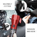Car Safety Hammer Outdoor Survival Flashlights,Tactical Emergency Rescue Tool,Solar Charging For Travel,With Alarm Escape Kit,Window Glass Breaker. 