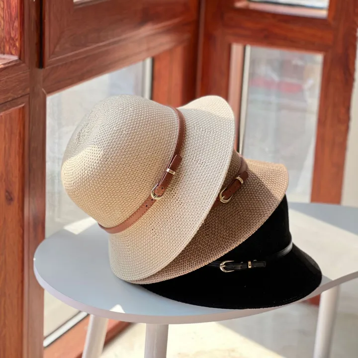 New%20Women's%20Sun%20Hat%20Simple%20Linen%20Breathable%20Refreshing%20Hat%20Summer%20Travel%20Sunscreen%20Sun%20Ribbon%20Decoration%20Foldable%20Straw%20Hat%20Gift%20-%20Image%203