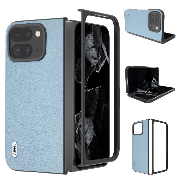 ABEEL Leather Elegant Black Edge Phone Case For Google Pixel 9 Pro Fold