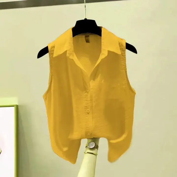 Solid%20Color%20Sleeveless%20Chiffon%20Crepe%20Shirt%20Summer%20Women%20Blouses%20Fashion%20White%20Yellow%20Button%20Up%20Shirts%20Office%20Ladies%20Basic%20Top%20-%20Image%207