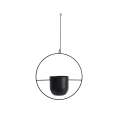 Hanging Planter Pot Baskets Minimalist Plant Pot Container Metal Hanging Flower Pots for Indoor Outdoor Garden Black-B Easy Install. 