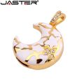 JASTER Jewelry Moon USB Flash Drive 4GB 8GB 16GB 32GB Pen Drive Necklace USB Memory Stick Girl Gift Pendrive Keychaine. 