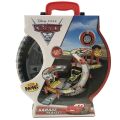 【The road to happiness Store】Disney Pixar Cars 2 Portable Racing Track Lightning Mcqueen Storm Jackson Diecasts Toy Car Children Boy Gift.