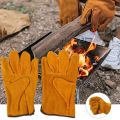1 Pair Gardening Welding Safety Gloves Faux Leather Garden Non-slip Work Gloves Keep Warm Soft Outdoor Worker Full Finger Gloves.