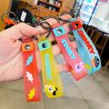 Kpop Idol BTS BT21 cute cartoon silicone doll keychain key ring pendant.
