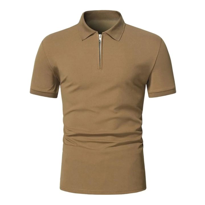 Men's%20polo%20shirt%20solid%20color%20short-sleeved%20zipper%20lapel%20T-shirt%20casual%20top%20-%20Image%203