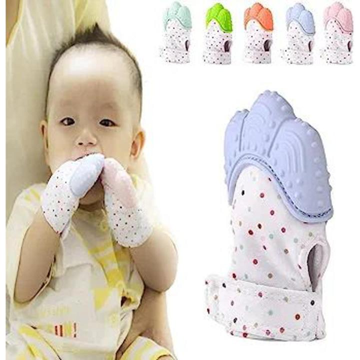 Teething Mitten,Silicone Teething Mitt,Stimulating Teether Toy,Self Soothing Pain Relief,for 3-6 Months Baby 1Pcs