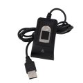 Compact USB fingerprint attendance system sensor - black.