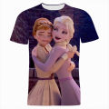 Disney Frozen T-Shirts Cartoon Anime Elsa Anna 3D Print Streetwear Men Women Fashion Oversized T Shirt Kids Boys Girls Tees Tops. 