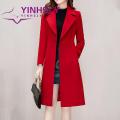 Ladies Coat Long Sleeve Slim Fit Single Button Woolen Coat. 