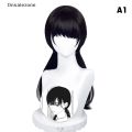 【Hengli jewelry story】(New) anime chain man Mitaka ASA cosplay wig ASA Mitaka 65cm long black heat resistant synthetic hair Party wigs Onn.