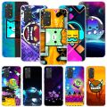 Geometry Dash Game Phone Case For Xiaomi Redmi Note 10 9 8 11 12 Pro 11T 11S 11E 10S 9S 9T 8T 8A 7 6 5 Plus Art Pattern Cover. 