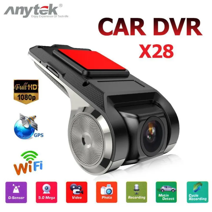 Yfashion Anytek X28 Car DVR Camera Video Recorder WiFi ADAS -sensor Dash Cam FHD 1080P