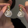 Fashionable and Simple Fan-Shaped Shell Temperament Drop Female Earrings for Women Jewelry Party Girl Accessories Gifts New 2024 - Earrings for Girls Simple Stylish. 