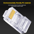 100pcs RJ45 Connector 100pcs CAT5E CAT6 Plug RJ45 Connector Network Cable Modular 8P8C Connector End Pass Through Z HOTSALE RJ45.