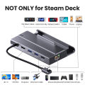 USB C Docking Station for Steam Deck M.2 NVMe SATA 4K@60Hz Type C to HDMI-compatible Adapter 1000M Gigabit Ethernet USB 3.0 HUB. 