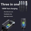 New 3 In 1 Fast Charging USB To Type-C Micro IP USB C to USB C Cable Splitter Fast Charger Cable for Laptop Tablet Phone. 