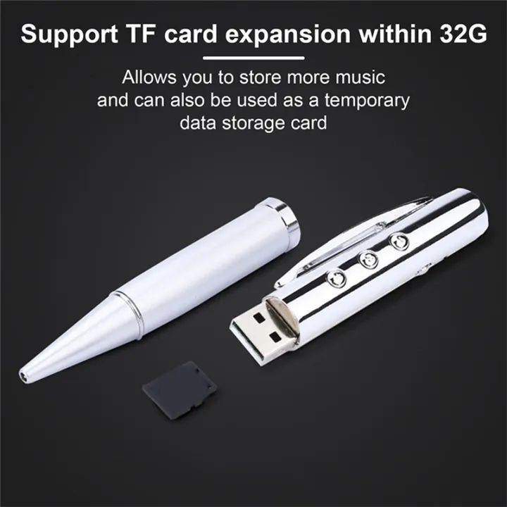Pen%20MP3%20Player%20USB%20Portable%20Music%20Player%20Multifunctional%20Student%20Walkman%20Writable%20Pen%20Player%20Silver%20-%20Image%207