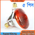 5pcs 250w Infrared Room Heater Light - Infrared Light Bulb for Leaving Room, Poultry Farm, Animal Farm. 