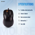 A4TECH N-70FX Office Mouse - 1600 DPI 4-Level Adjustable - Dual-function key - For PC/Laptop - Black. 