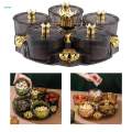 Divided Serving Tray Portable Decorative Appetizer Tray Rotatable Snack Platter for Cakes Cookies.