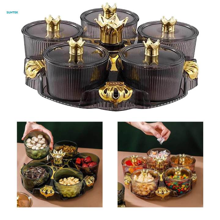 Divided%20Serving%20Tray%20Portable%20Decorative%20Appetizer%20Tray%20Rotatable%20Snack%20Platter%20for%20Cakes%20Cookies%20-%20Image%202